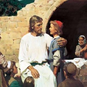 Ježíš v Jeruzalémě učí děti