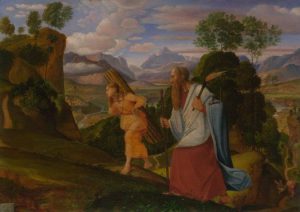 Abraham jde s Izakem na kopec