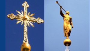 Kříž a Anděl Mormoni