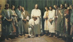 Ježíš předává kněžství učedníkům - obraz Harryho Andersona