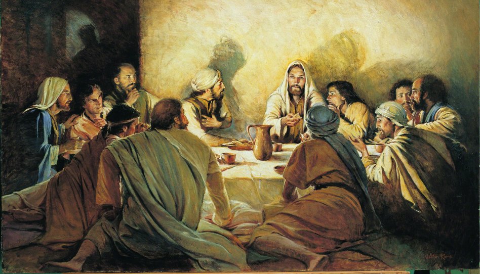 Ježíš s učedníky - obraz Waltera Ranea